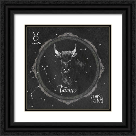 Night Sky Taurus Black Ornate Wood Framed Art Print with Double Matting by Miller, Sara Zieve