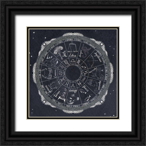 Night Sky Zodiac Black Ornate Wood Framed Art Print with Double Matting by Miller, Sara Zieve
