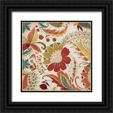 Boho Paisley Spice I Black Ornate Wood Framed Art Print with Double Matting by Wild Apple Portfolio