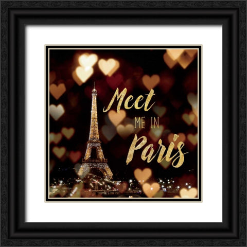 Meet Me in Paris Black Ornate Wood Framed Art Print with Double Matting by Marshall, Laura