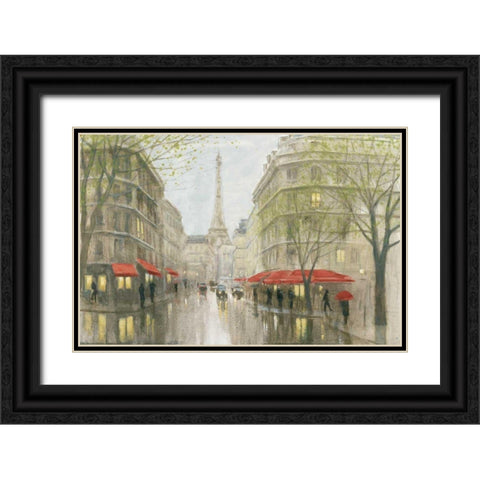 Impression of Paris Black Ornate Wood Framed Art Print with Double Matting by Sullivan, Myles