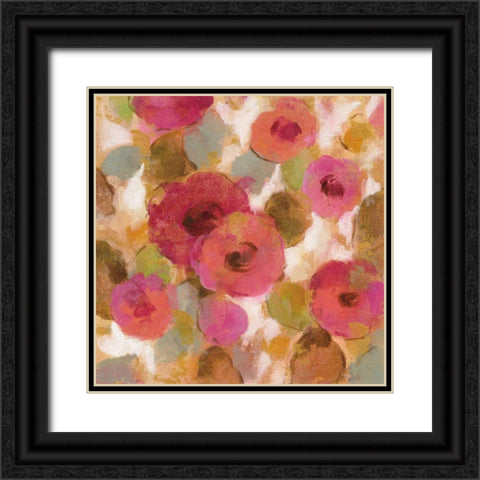 Glorious Pink Floral II Black Ornate Wood Framed Art Print with Double Matting by Vassileva, Silvia