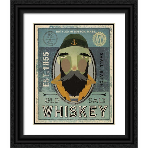 Fisherman V Old Salt Whiskey Black Ornate Wood Framed Art Print with Double Matting by Fowler, Ryan