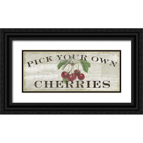 Farm Fresh Cherries Black Ornate Wood Framed Art Print with Double Matting by Schlabach, Sue