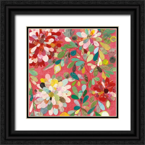 Red and Pink Dahlia II Black Ornate Wood Framed Art Print with Double Matting by Boggs, Candra