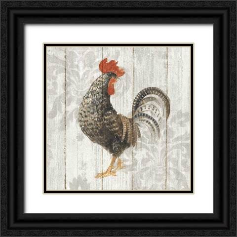 Farm Friend II on Barn Board Black Ornate Wood Framed Art Print with Double Matting by Hristova, Albena
