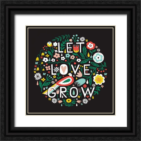 Let Love Grow Black Ornate Wood Framed Art Print with Double Matting by Mullan, Michael