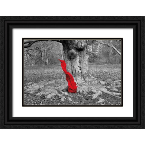Flow I Black Ornate Wood Framed Art Print with Double Matting by Marshall, Laura