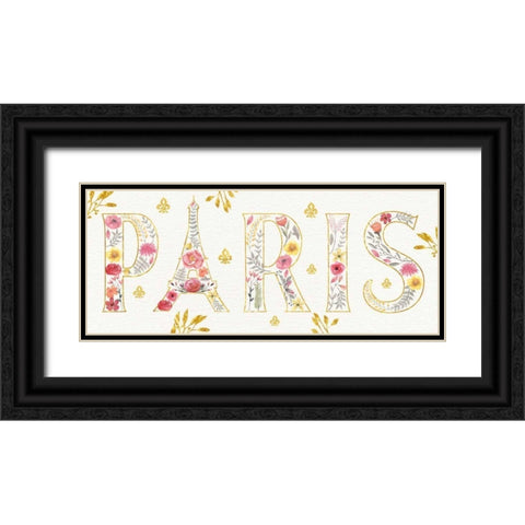 Paris Blooms V Black Ornate Wood Framed Art Print with Double Matting by Aiken, Jess