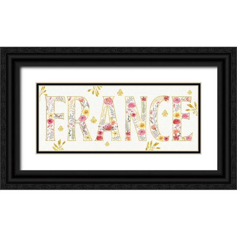 Paris Blooms VI Black Ornate Wood Framed Art Print with Double Matting by Aiken, Jess