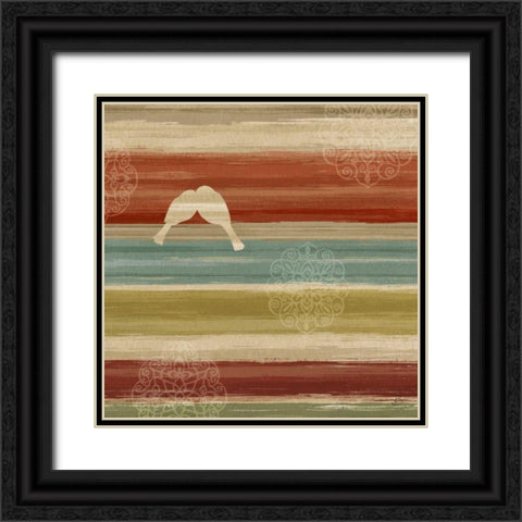 Mumbai Rainbow Birds II Black Ornate Wood Framed Art Print with Double Matting by Daphne, Brissonnet