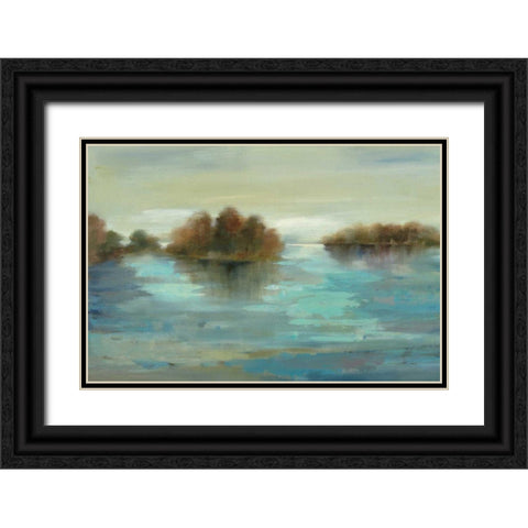 Serenity on the River Black Ornate Wood Framed Art Print with Double Matting by Vassileva, Silvia