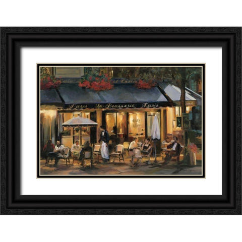 La Brasserie Black Ornate Wood Framed Art Print with Double Matting by Hageman, Marilyn