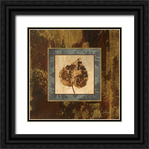Autumn Leaf Square I Black Ornate Wood Framed Art Print with Double Matting by Vassileva, Silvia