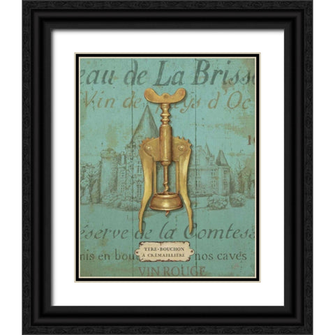 Antique Corkscrew III Blue Black Ornate Wood Framed Art Print with Double Matting by Brissonnet, Daphne