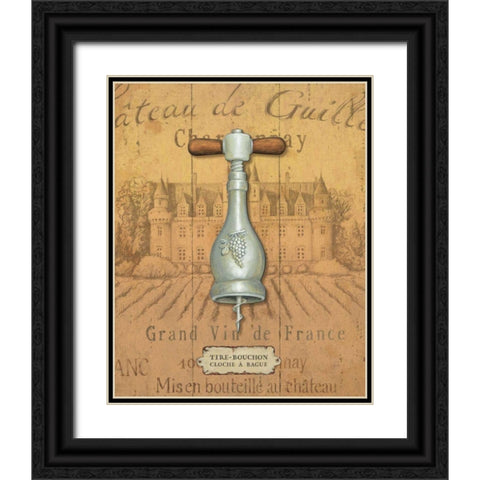Antique Corkscrew III Yellow Black Ornate Wood Framed Art Print with Double Matting by Brissonnet, Daphne