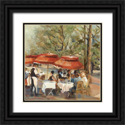 Lunch on the Champs Elysees Black Ornate Wood Framed Art Print with Double Matting by Hageman, Marilyn