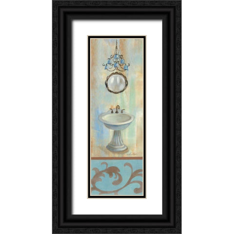 French Bathroom in Blue II Black Ornate Wood Framed Art Print with Double Matting by Vassileva, Silvia