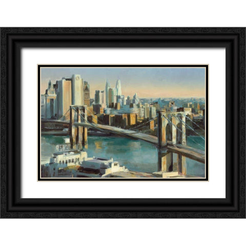 Into Manhattan 36c24 Black Ornate Wood Framed Art Print with Double Matting by Hageman, Marilyn