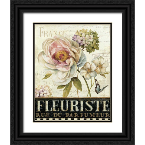Marche de Fleurs III Black Ornate Wood Framed Art Print with Double Matting by Audit, Lisa