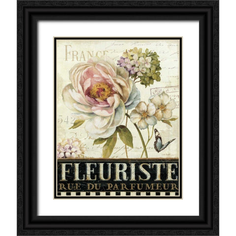 Marche de Fleurs III Black Ornate Wood Framed Art Print with Double Matting by Audit, Lisa