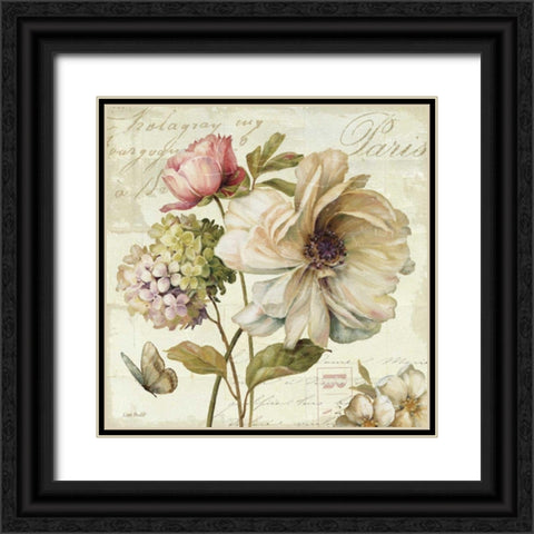 Marche de Fleurs II Black Ornate Wood Framed Art Print with Double Matting by Audit, Lisa