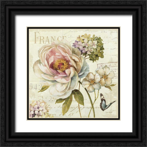 Marche de Fleurs III Black Ornate Wood Framed Art Print with Double Matting by Audit, Lisa