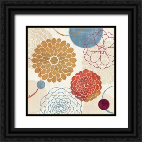 Abstract bouquet II Black Ornate Wood Framed Art Print with Double Matting by Charron, Veronique