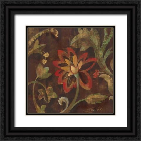 Composition on Umber I Black Ornate Wood Framed Art Print with Double Matting by Vassileva, Silvia