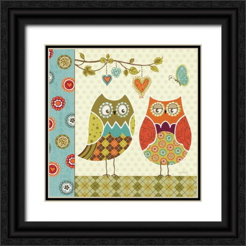 Owl Wonderful I Black Ornate Wood Framed Art Print with Double Matting by Audit, Lisa