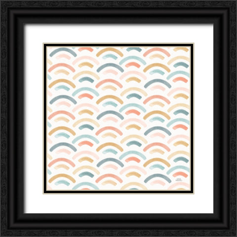 Under the Sea Pattern VA Black Ornate Wood Framed Art Print with Double Matting by Marshall, Laura