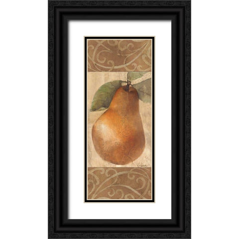 Patterned Pear Black Ornate Wood Framed Art Print with Double Matting by Hristova, Albena
