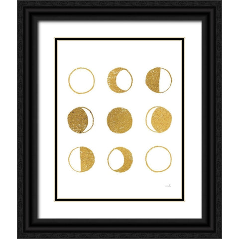 The Moon Phases Black Ornate Wood Framed Art Print with Double Matting by Hershey, Moira