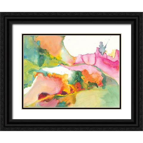 Liquified Black Ornate Wood Framed Art Print with Double Matting by Nai, Danhui