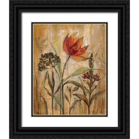 Aquarelle Garden I Black Ornate Wood Framed Art Print with Double Matting by Vassileva, Silvia