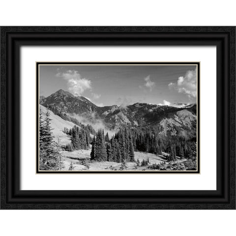 Olympic Mountains I Black Ornate Wood Framed Art Print with Double Matting by Marshall, Laura