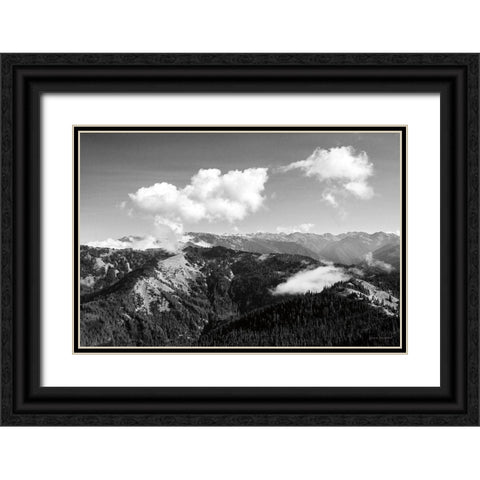 Olympic Mountains II Black Ornate Wood Framed Art Print with Double Matting by Marshall, Laura