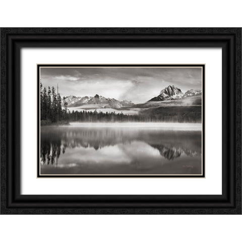 Little Redfish Lake Morning I Black Ornate Wood Framed Art Print with Double Matting by Majchrowicz, Alan