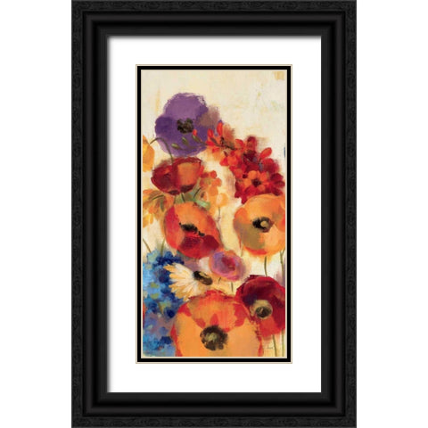 Joyful Garden Panel III Black Ornate Wood Framed Art Print with Double Matting by Vassileva, Silvia