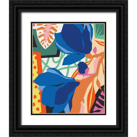 Blue Magnolia Black Ornate Wood Framed Art Print with Double Matting by Gallagher, Megan