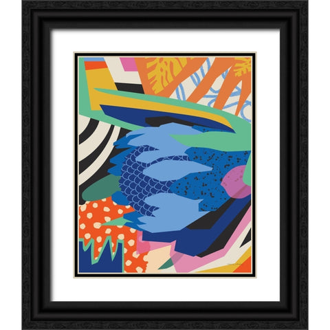 Blue Protea Black Ornate Wood Framed Art Print with Double Matting by Gallagher, Megan