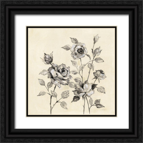 Spring Graphic Floral Black Ornate Wood Framed Art Print with Double Matting by Vassileva, Silvia