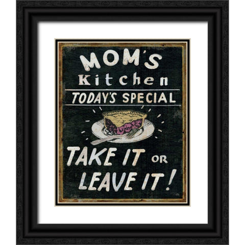 Moms Kitchen Black Ornate Wood Framed Art Print with Double Matting by Pela Studio