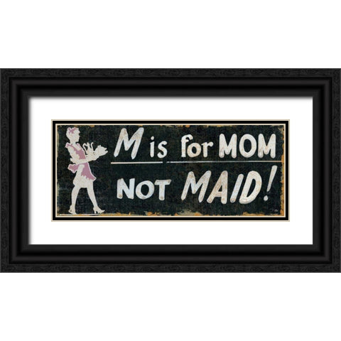 M is for Mom Black Ornate Wood Framed Art Print with Double Matting by Pela Studio