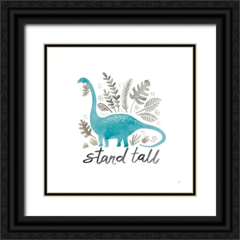 Dino Inspiration II Aqua Black Ornate Wood Framed Art Print with Double Matting by Panganiban, Karyn