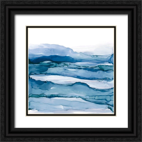 Blue Grayscape IV Black Ornate Wood Framed Art Print with Double Matting by Paschke, Chris