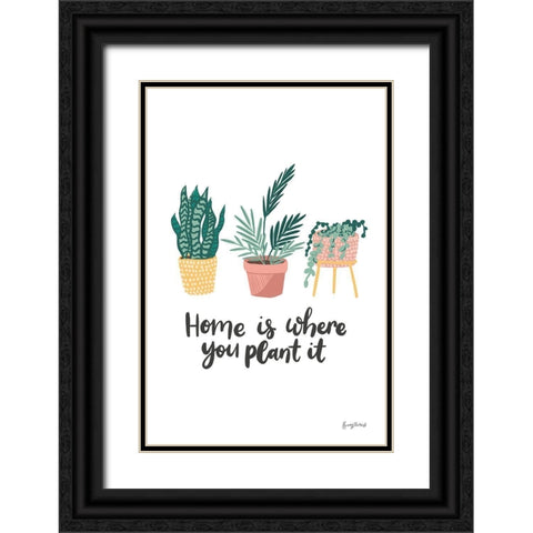 Plant It Retro Black Ornate Wood Framed Art Print with Double Matting by Thorns, Becky