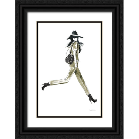 Out On the Town I Olive Black Ornate Wood Framed Art Print with Double Matting by Charro, Mercedes Lopez