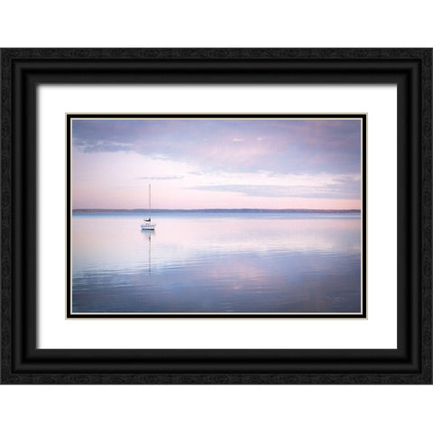 Sailboat in Bellingham Bay I Vignette Black Ornate Wood Framed Art Print with Double Matting by Majchrowicz, Alan