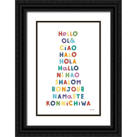 Say Hello Black Ornate Wood Framed Art Print with Double Matting by Kelle, Ann